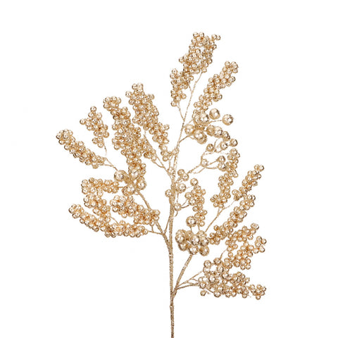 Ramo di Bacche Glitterate Dorate - Goodwill, 81cm