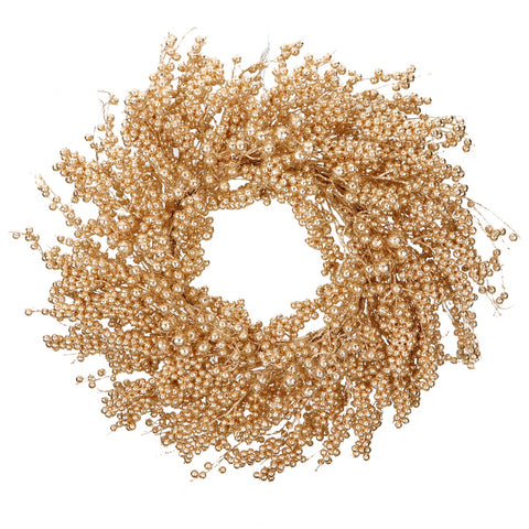 Ghirlanda Decorativa con Bacche Glitterate Dorate - Goodwill, 61cm