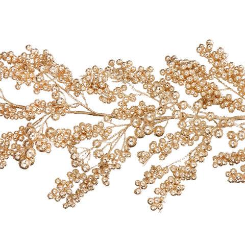 Festone Decorativo con Bacche Glitterate Dorate - Goodwill, 180cm