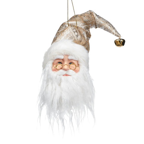 Decorazione Testa di Babbo Natale 35,5 cm – Champagne e Crema | Goodwill