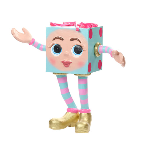 Decorazione Pacco Regalo Personaggio in Cartapesta Azzurro e Rosa - Goodwill, 91cm