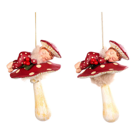 Christmas Decoration "Sleeping Mushroom" 14cm