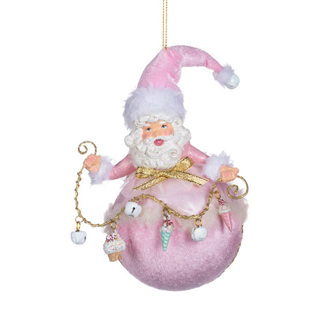 Addobbo Babbo Natale Rosa 17cm