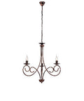 Lampadario Shabby Chic in Ferro Bianco Shabby o Nero e Rame – Nero / Rame – 3 luci