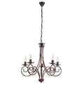 Lampadario Shabby Chic in Ferro Bianco Shabby o Nero e Rame – Nero / Rame – 5 luci