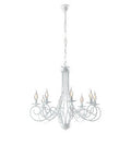 Lampadario Shabby Chic in Ferro Bianco Shabby o Nero e Rame – Bianco Shabby – 8 luci