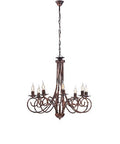 Lampadario Shabby Chic in Ferro Bianco Shabby o Nero e Rame – Nero / Rame – 8 luci