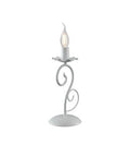 Lampada da Tavolo Shabby Chic in Ferro Bianco Shabby o Nero e Rame – Bianco Shabby
