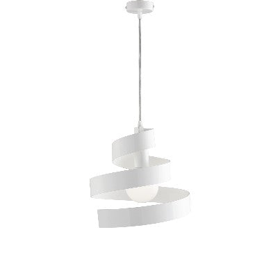 Lampada a Sospensione Moderna in Ferro Bianco, Tortora o Grigio – Bianco – 1 luce