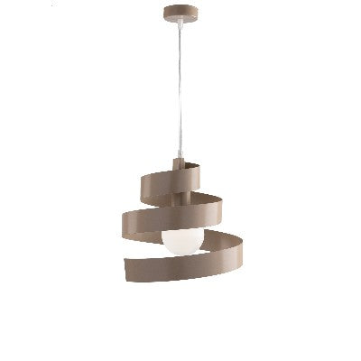 Lampada a Sospensione Moderna in Ferro Bianco, Tortora o Grigio – Tortora – 1 luce