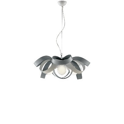 Lampada a Sospensione Country Chic in Ferro Bianco e Tortora o Grigio – Bianco / Grigio
