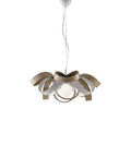 Lampada a Sospensione Country Chic in Ferro Bianco e Tortora o Grigio – Bianco / Tortora