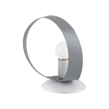 Lampada da Tavolo Country Chic in Ferro Bianco e Tortora o Grigio – Bianco / Grigio