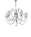 Lampadario Classico in Ferro Cromato o Dorato con o senza Paralumi – Cromo Lucido – 5 luci – Con paralumi