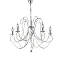 Lampadario Classico in Ferro Cromato o Dorato con o senza Paralumi – Cromo Lucido – 5 luci – Senza paralumi