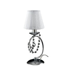Lampada da Tavolo Classica in Ferro Cromato o Dorato con o senza Paralumi – Cromo Lucido – Con paralumi