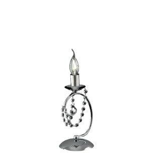 Lampada da Tavolo Classica in Ferro Cromato o Dorato con o senza Paralumi – Cromo Lucido – Senza paralumi