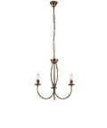 Lampadario Vintage in Ferro Avorio Decapé o Marrone e Oro – Marrone / Oro – 3 luci