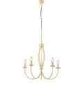Lampadario Vintage in Ferro Avorio Decapé o Marrone e Oro – Avorio / Decapè – 5 luci