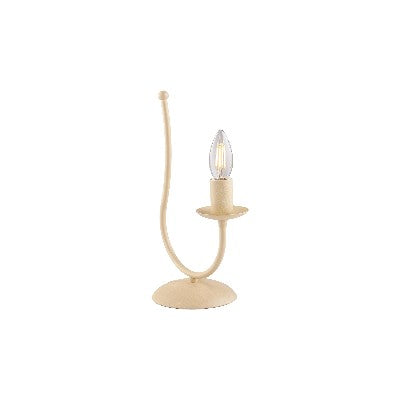 Lampada da Tavolo Vintage in Ferro Avorio Decapé o Marrone e Oro – Avorio / Decapè