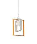 Lampada a Sospensione Country Chic in Ferro Bicolore – Bianco / Arancio