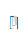 Lampada a Sospensione Country Chic in Ferro Bicolore – Bianco / Azzurro