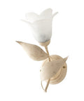 Applique Shabby Chic in Ferro Bianco e Argento o Avorio e Oro con Vetri Alabastro – Avorio / Oro