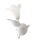 Applique Shabby Chic in Ferro Bianco e Argento o Avorio e Oro con Vetri Alabastro – Bianco / Argento
