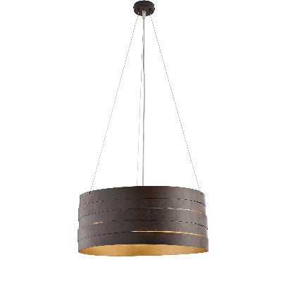 Lampada a Sospensione Industrial in Ferro con Decori Oro, Argento, Rame o Ruggine – Ruggine / Oro