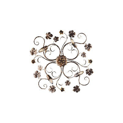 Plafoniera Vintage in Ferro Avorio o Marrone e Oro – Marrone / Oro – 4 luci