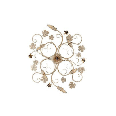 Plafoniera Vintage in Ferro Avorio o Marrone e Oro – Avorio / Oro – 6 luci