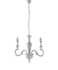 Lampadario Shabby Chic in Legno Bianco o Avorio e Foglia Oro – Bianco Shabby – 3 luci