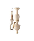 Applique Shabby Chic in Legno Bianco o Avorio e Foglia Oro – Avorio / Foglia oro – 1 luce