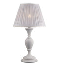 Lampada da Tavolo Shabby Chic in Legno Bianco o Avorio e Foglia Oro – Bianco Shabby – Lume grande – 1 luce