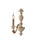 Applique Shabby Chic in Legno Bianco o Avorio e Foglia Oro – Avorio / Foglia oro – 1 luce