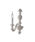Applique Shabby Chic in Legno Bianco o Avorio e Foglia Oro – Bianco Shabby – 1 luce