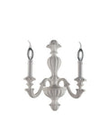 Applique Shabby Chic in Legno Bianco o Avorio e Foglia Oro – Bianco Shabby – 2 luci