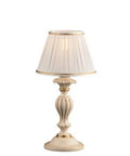 Lampada da Tavolo Shabby Chic in Legno Bianco o Avorio e Foglia Oro – Avorio / Foglia oro – Lumetto – 1 luce