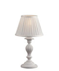 Lampada da Tavolo Shabby Chic in Legno Bianco o Avorio e Foglia Oro – Bianco Shabby – Lumetto – 1 luce