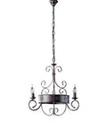 Lampadario Vintage in Ferro Nero Ruggine o Avorio Decapé – Nero / Ruggine – 3 luci