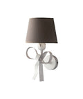 Applique Shabby Chic in Ferro Bianco con Paralumi Tortora – Bianco Shabby