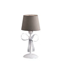 Lampada da Tavolo Shabby Chic in Ferro Bianco con Paralumi Tortora – Bianco Shabby