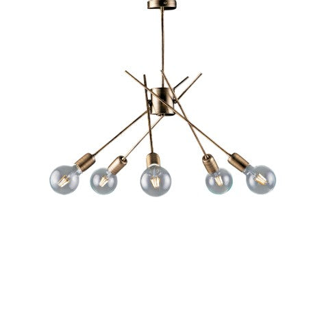 Plafoniera Moderna in Ferro Bronzato Spazzolato – Bronzato – 5 luci