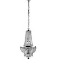 Lampadario Classico in Ferro e Ottone Dorato o Cromato con Strass – Cromo Lucido – 5 luci