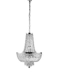 Lampadario Classico in Ferro e Ottone Dorato o Cromato con Strass – Cromo Lucido – 8 luci