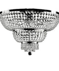 Plafoniera Classica in Ferro e Ottone Dorato o Cromato con Strass – Cromo Lucido – 8 luci