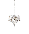 Lampadario Shabby Chic in Ferro Bianco Shabby o Avorio Decapé – Bianco Shabby – 3 luci