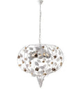 Lampadario Shabby Chic in Ferro Bianco Shabby o Avorio Decapé – Bianco Shabby – 5 luci