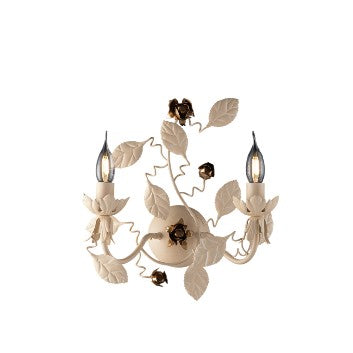 Applique Shabby Chic in Ferro Bianco Shabby o Avorio Decapé – Avorio / Oro