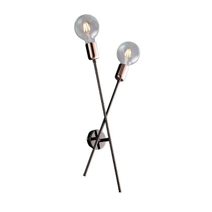 Applique Moderna in Ferro Cromo Nero e Rame – Cromo Nero / Rame